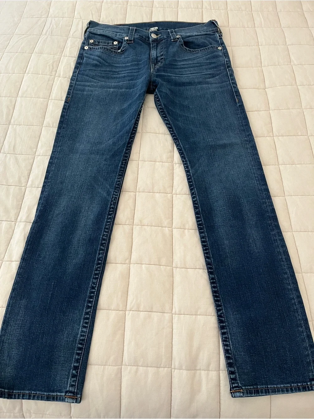 EUC True Religion Rocco Relaxed Skinny Jeans - Dark Blue size 34